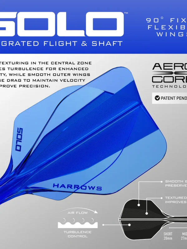 HARROWS Solo Integ Flight and Shaft Medium Blue