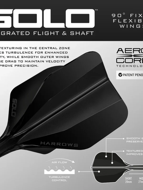HARROWS Solo Integ Flight and Shaft Medium Black
